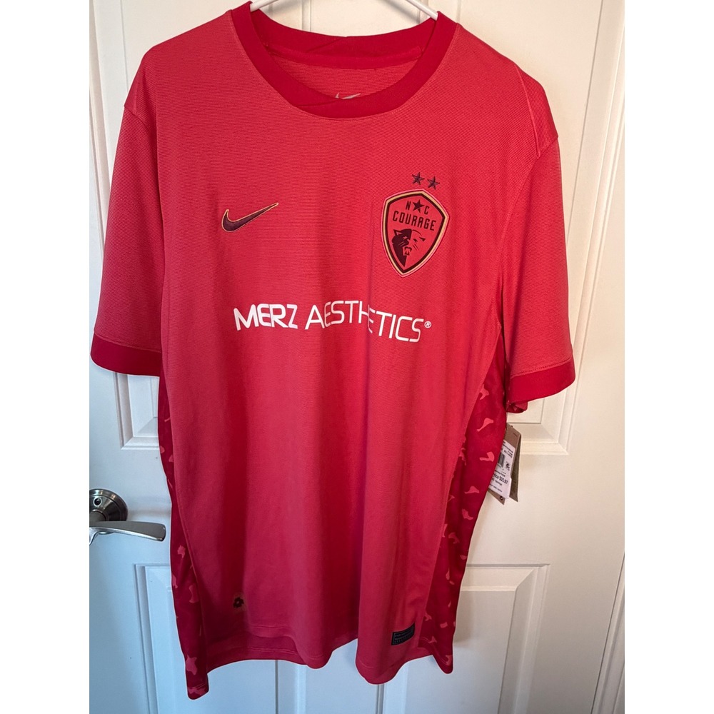 Nike NC Courage NWSL Stadium Jersey Shaw 19 Red Dri-FIT Mens XL